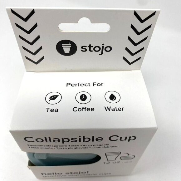 STOJO Collapsible 12 OZ Reusable To-Go Pocket Size Cup Hot/Cold Aquamarine - Picture 3 of 8